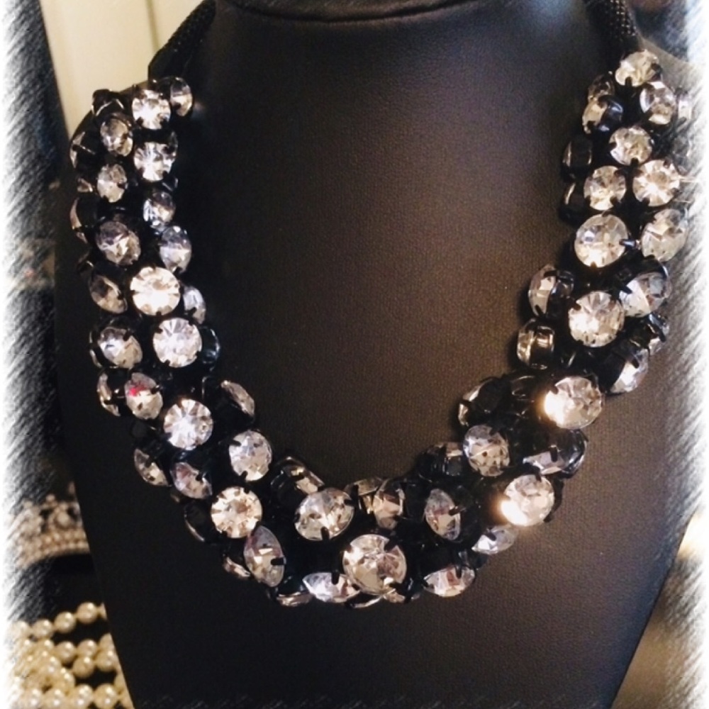 Black and Crystal  Necklace